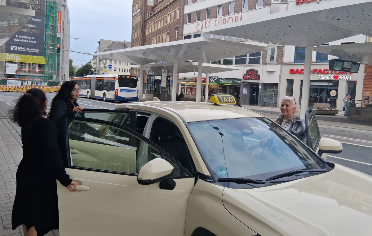 Jahnplatz in Bielefeld bei Nacht